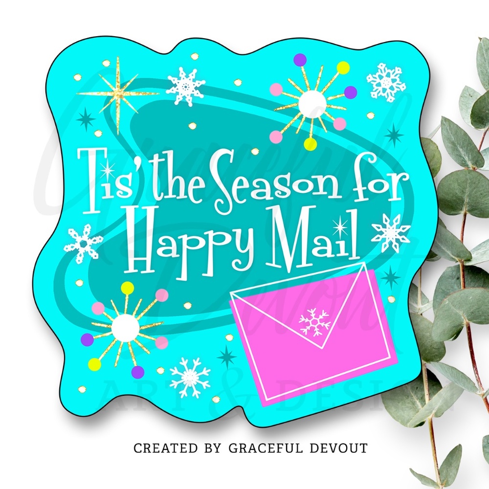 Tis The Season for Happy Mail -2" (inches) (48ct.) Stickers